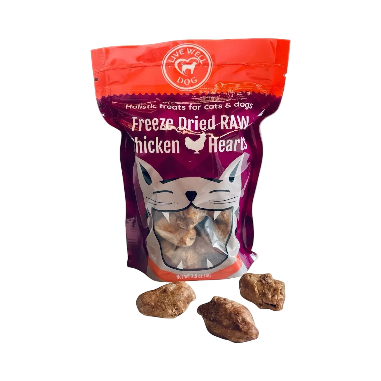 Single-Ingredient Chicken Hearts – Freeze-Dried Dog & Cat Treats