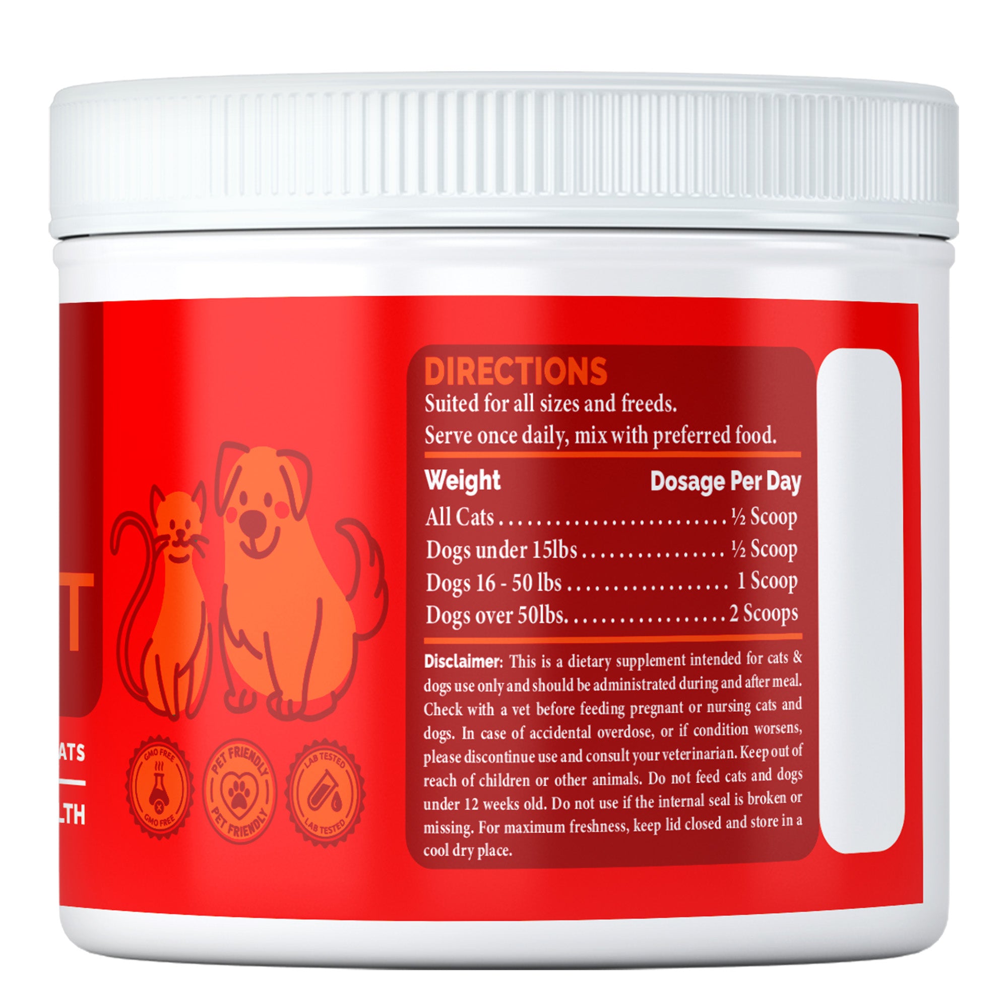 Live Well Dog™ Heart Support Powder, Cardiac & Circulatory Support with Taurine & Hawthorn for Dogs and Cats