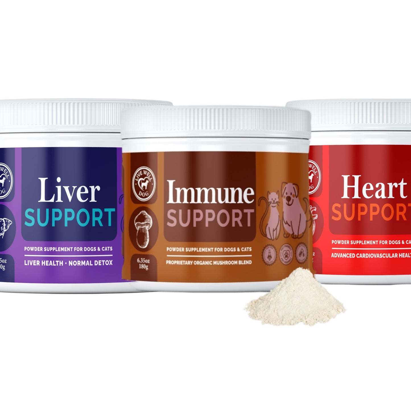 Live Well Dog™ Core Health Trio – Immune, Liver & Heart Suppor