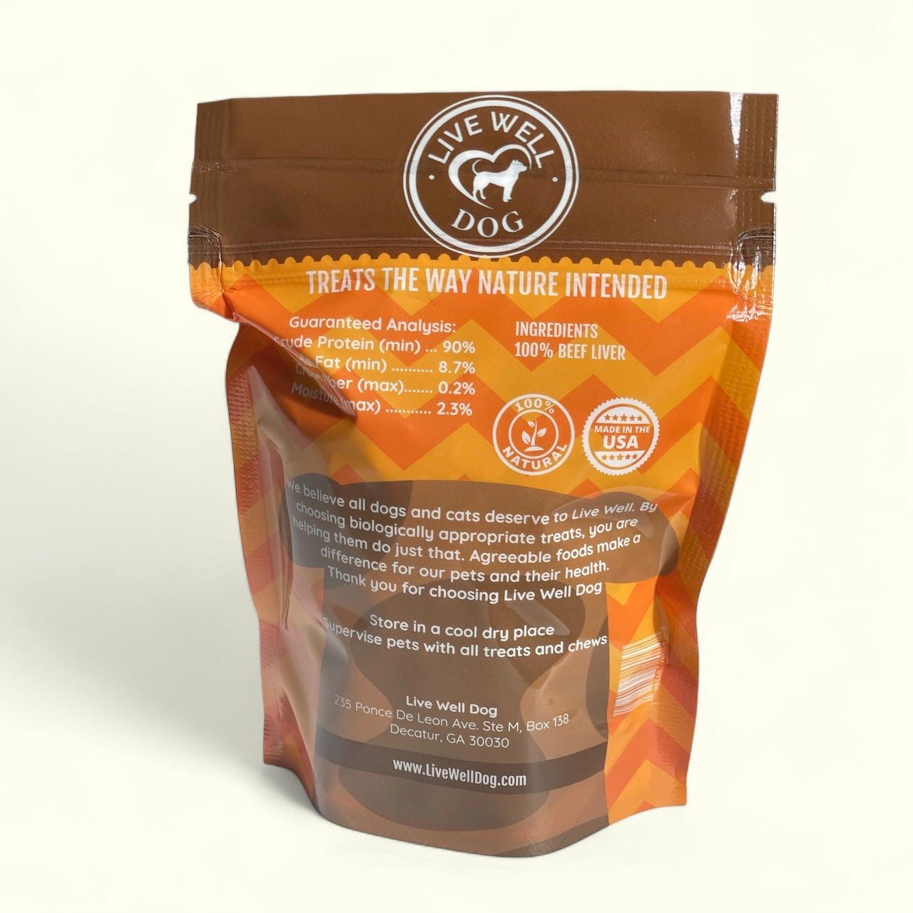Live Well Dog Freeze-Dried Beef Liver Treats (2.5 oz) for Dogs & Cats