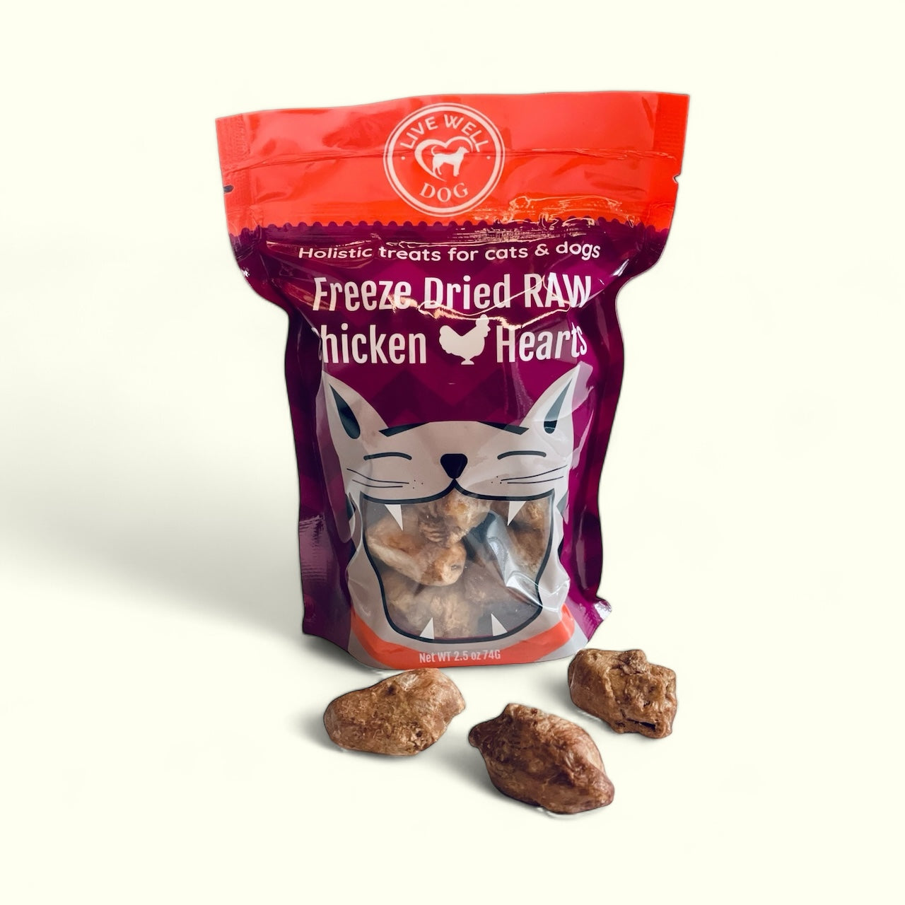 Chicken Hearts Freeze Dried 2.5 oz Dogs & Cats