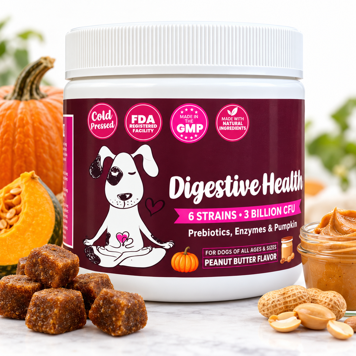 Live Well Dog® Probiotic Soft Chews with Pumpkin