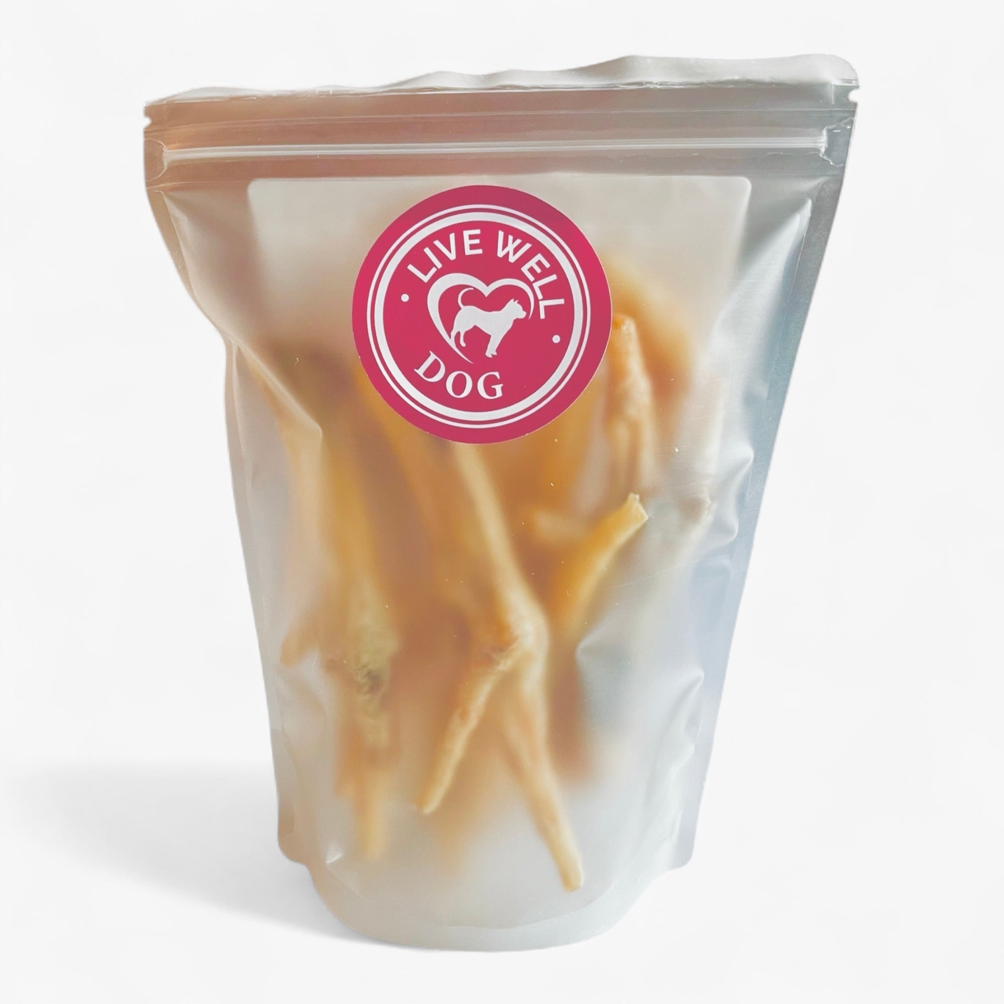 Live Well Dogs Dehydrated Chicken Feet – 6 PackNatural Dental Chew; Holistic Treat for Dogs and Cats