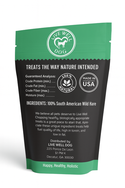 Live Well Dog Hare of the Dog Rabbit Bites – Single Ingredient Dog & Cat Treat, 6 oz