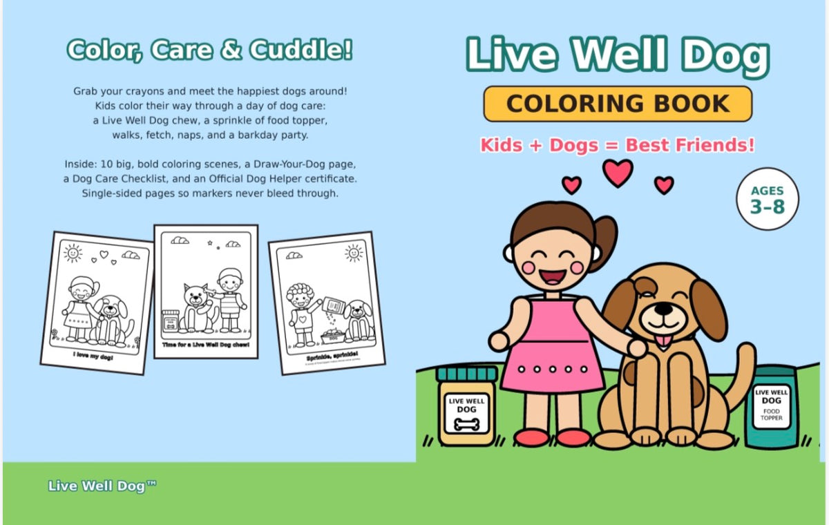 The Live Well Dog Coloring Book (Printable PDF)