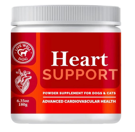 Live Well Dog™ Heart Support Powder, Cardiac & Circulatory Support with Taurine & Hawthorn for Dogs and Cats