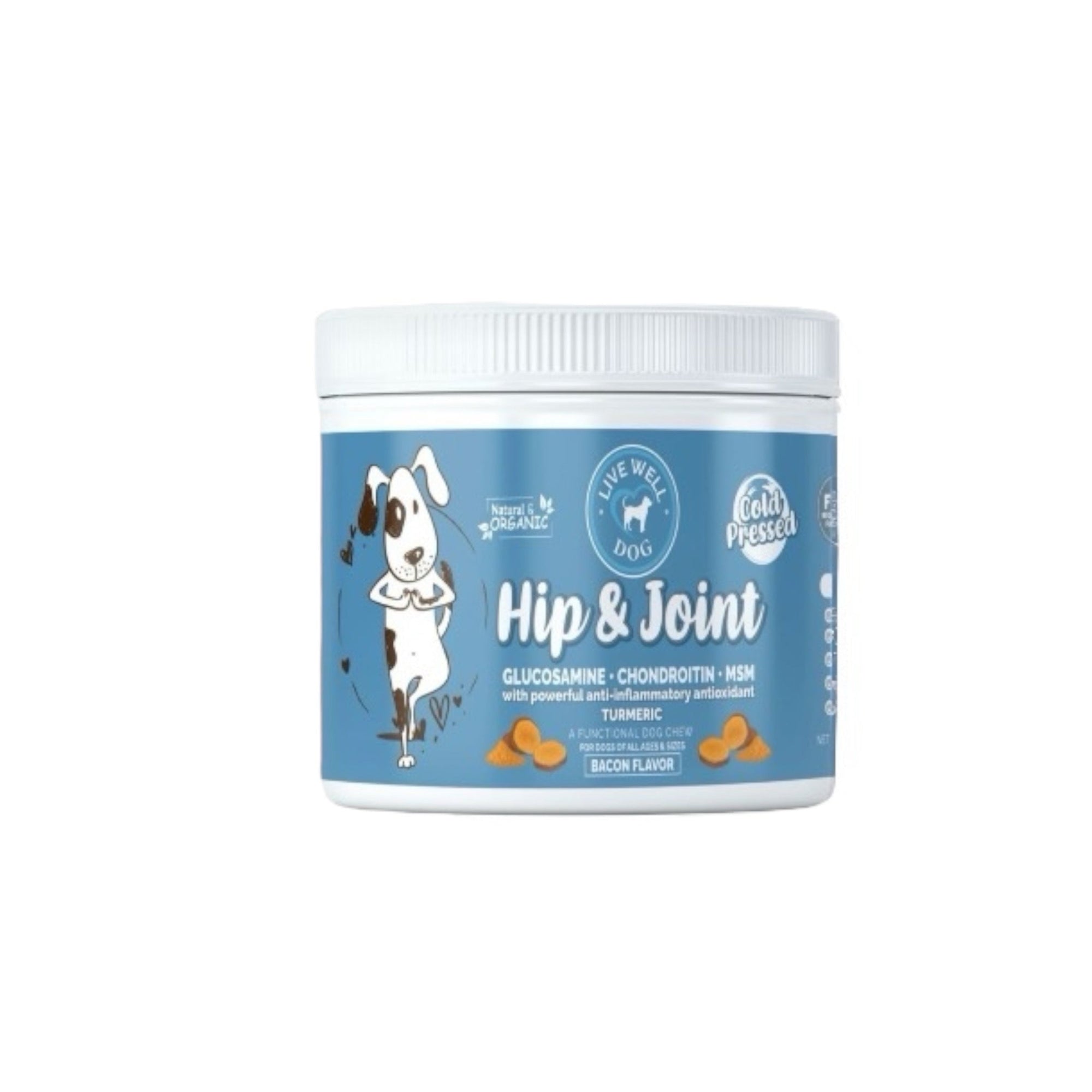 Live Well Dog Hip & Joint Cold pressed Chews with Turmeric 120 Count