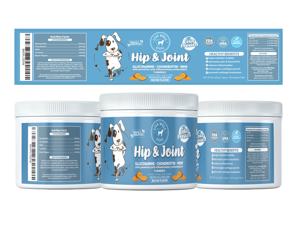 Live Well Dog Hip & Joint Support Soft Chews for Dogs