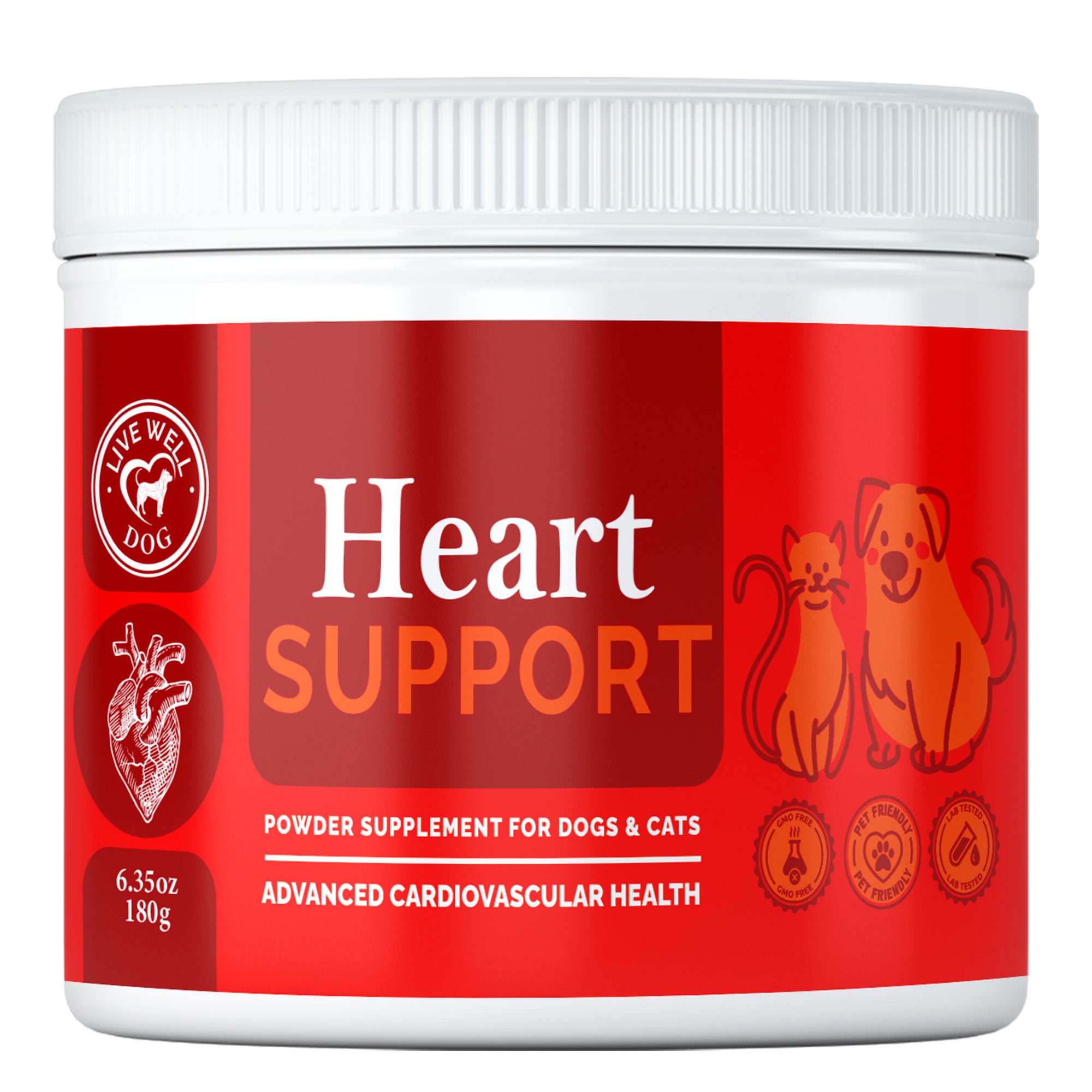 Live Well Dog Dietary Powder Supplement Topper Natural Ingredients for the Heart Cats and Dogs 6.35 oz (Pre-Order)