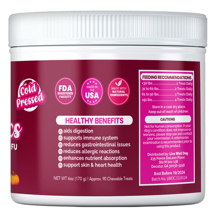 Digestive Probiotic Chews – Pumpkin + Prebiotics