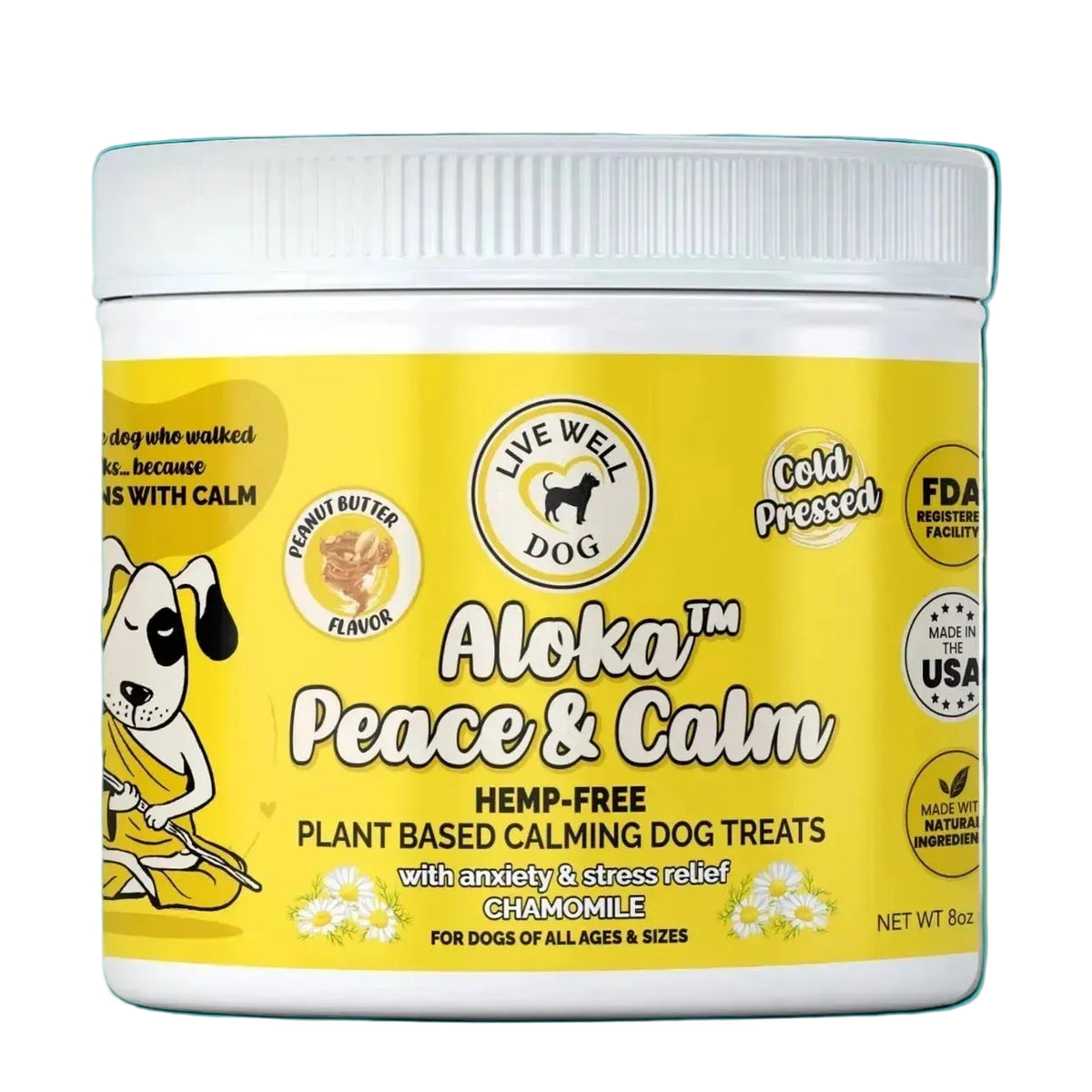 Live Well Dog Aloka Peace & Calm calming soft chews for dogs on a white background