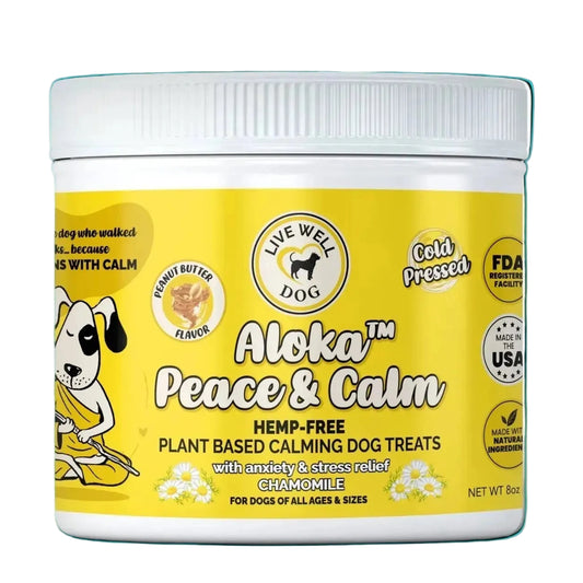 Live Well Dog Aloka Peace & Calm calming soft chews for dogs on a white background