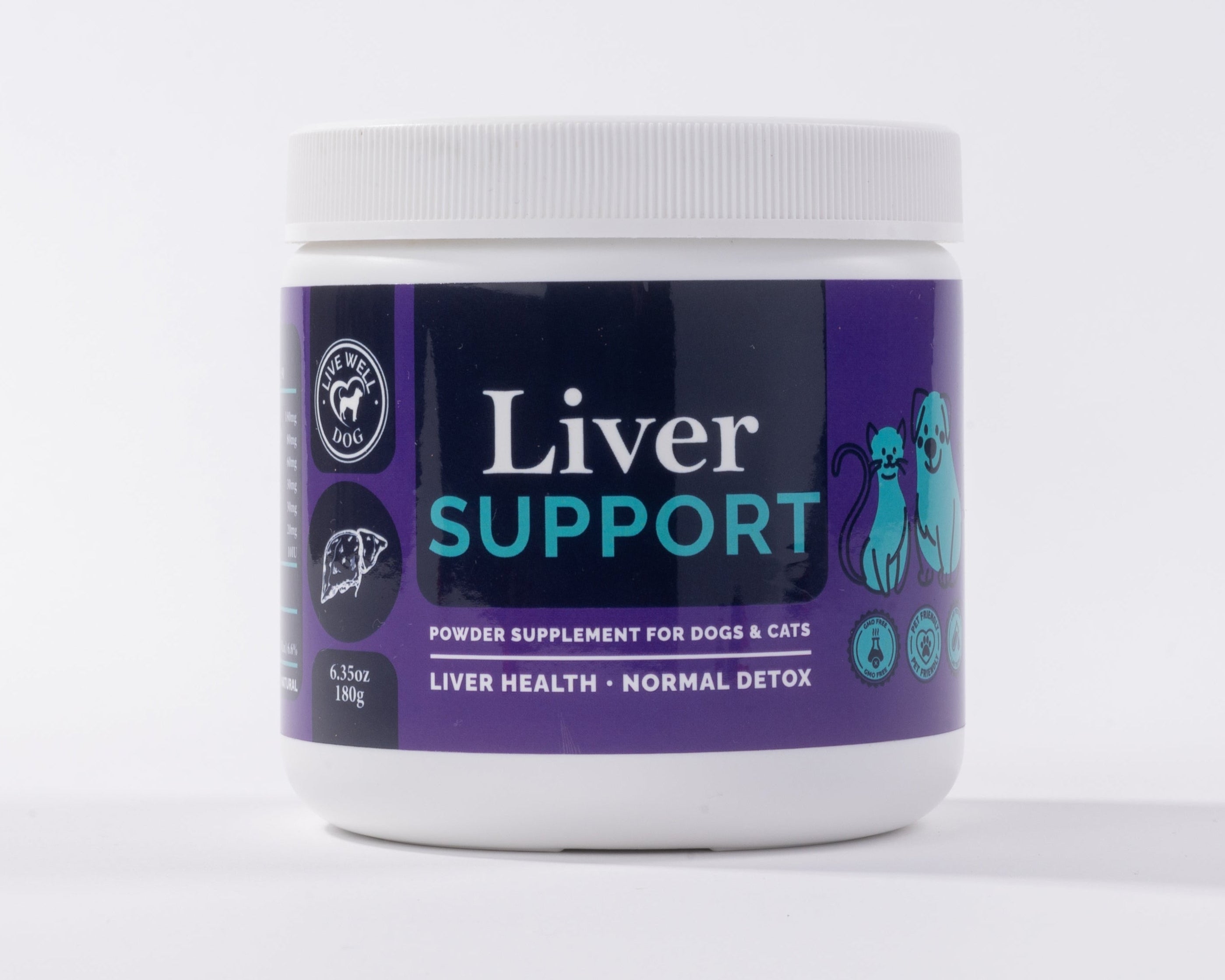 Live Well Dog™ Liver Support Powder  Daily Detox & Liver Health Support for Dogs and Cats