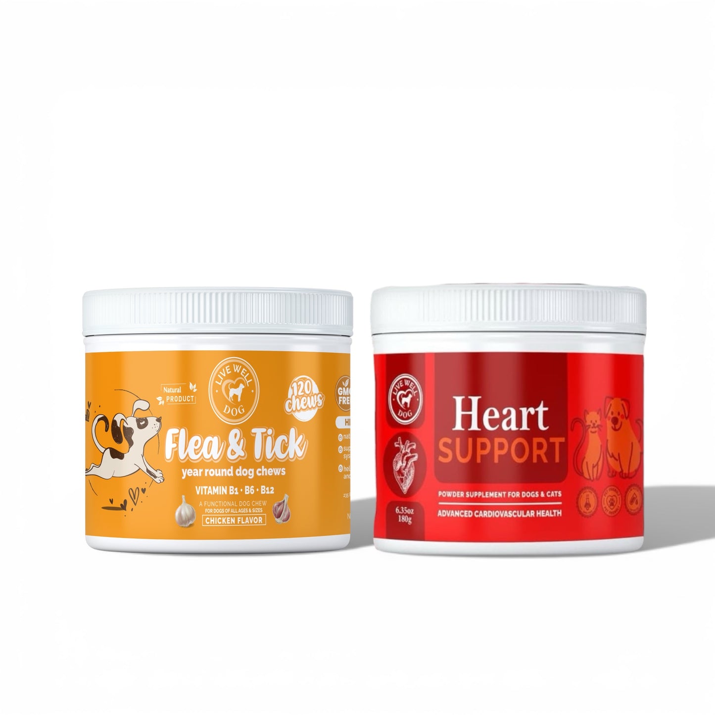 Natural Flea &amp; Tick + Heart Support Bundle for Dogs